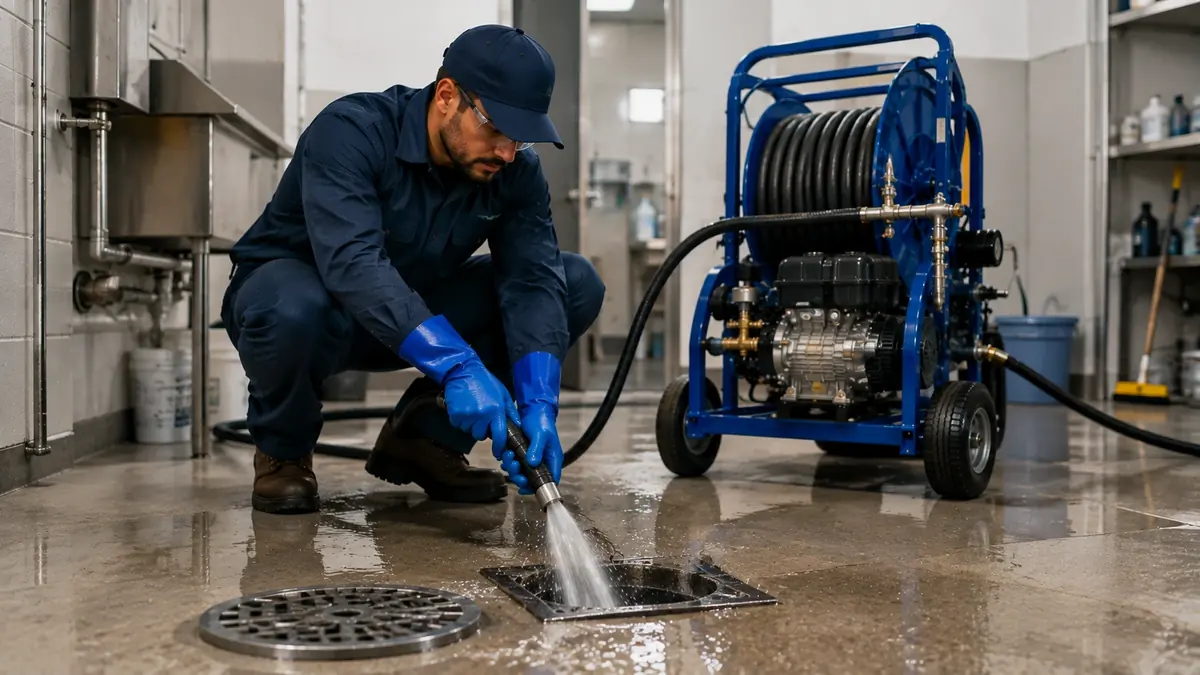 Floor Drain Hydro Jet Cleaning in Littlerock