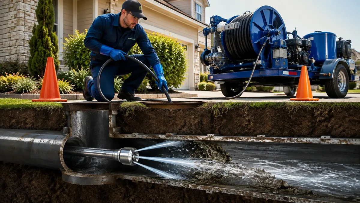 Main Sewer Line Hydro Jet Cleaning in Littlerock