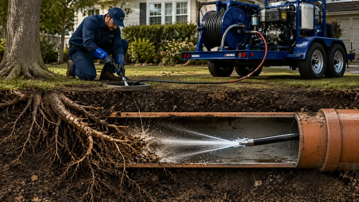 Tree Root Removal with Hydro Jetting in Littlerock
